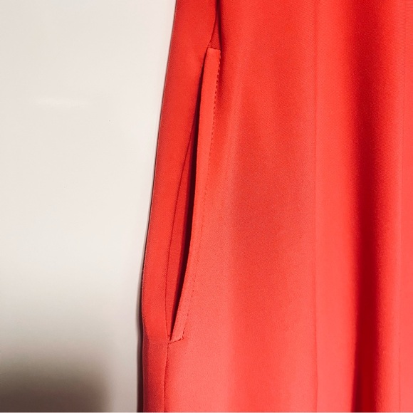 Sympli Nu Trapeze Dress Size 2 Coral Slinky Jersey Travel Knit Pockets Lagenlook - Picture 4 of 8
